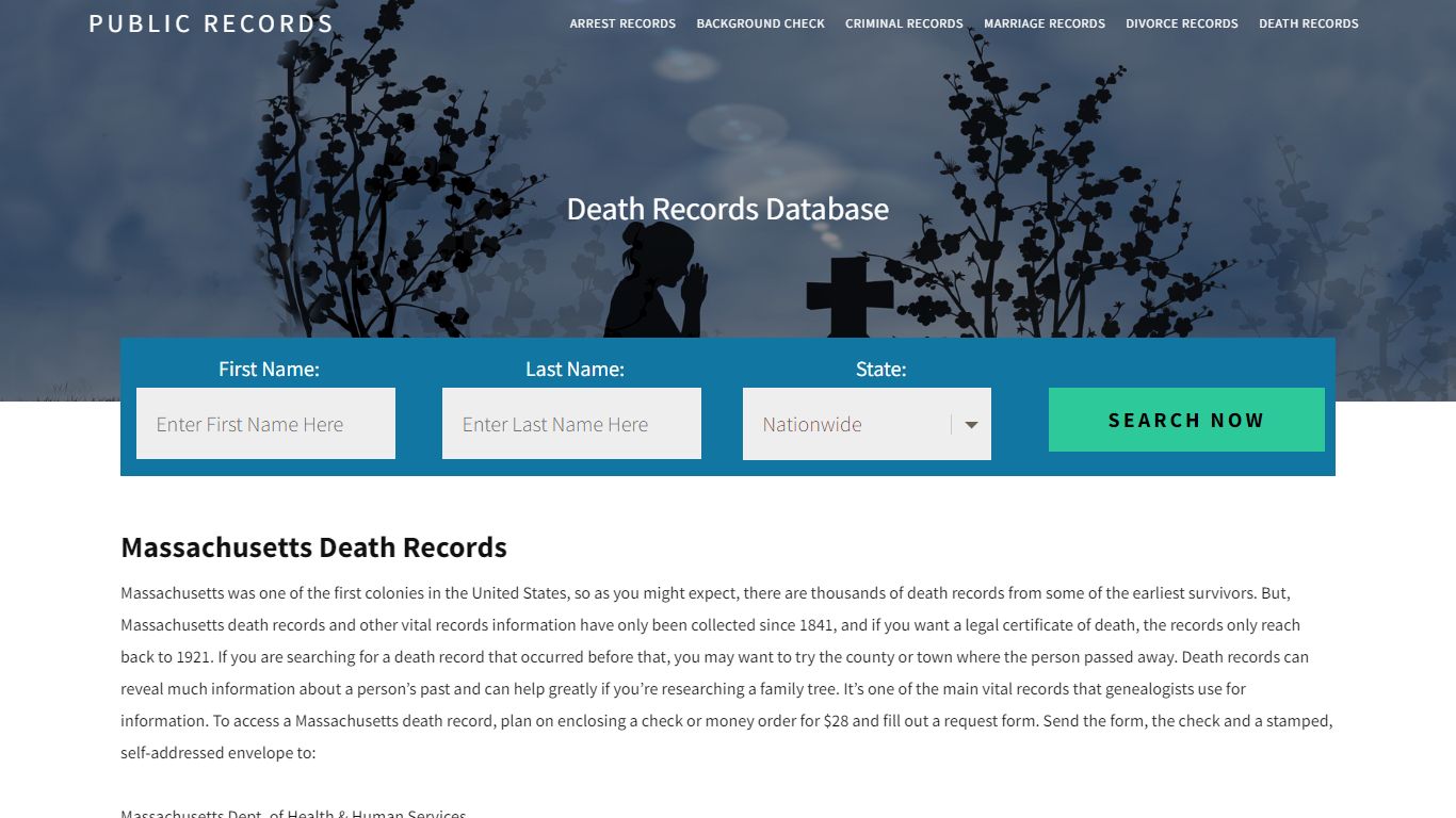 Massachusetts Death Records | Enter Name and Search. 14Days Free